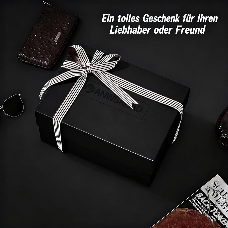 Uhrenbox 12 Fächern für Herren,2 Ebenen Uhrenkasten mit Glasdeckel