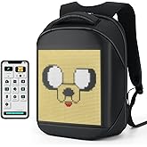 Untrxr Led Backpack with Programmable Screen,Laptop Backpack with APP Control,17 inch Waterproof Led Bookbag,Travel, Motorcycle Bag,Scooter Backpack,Black(Power Bank Not Included)