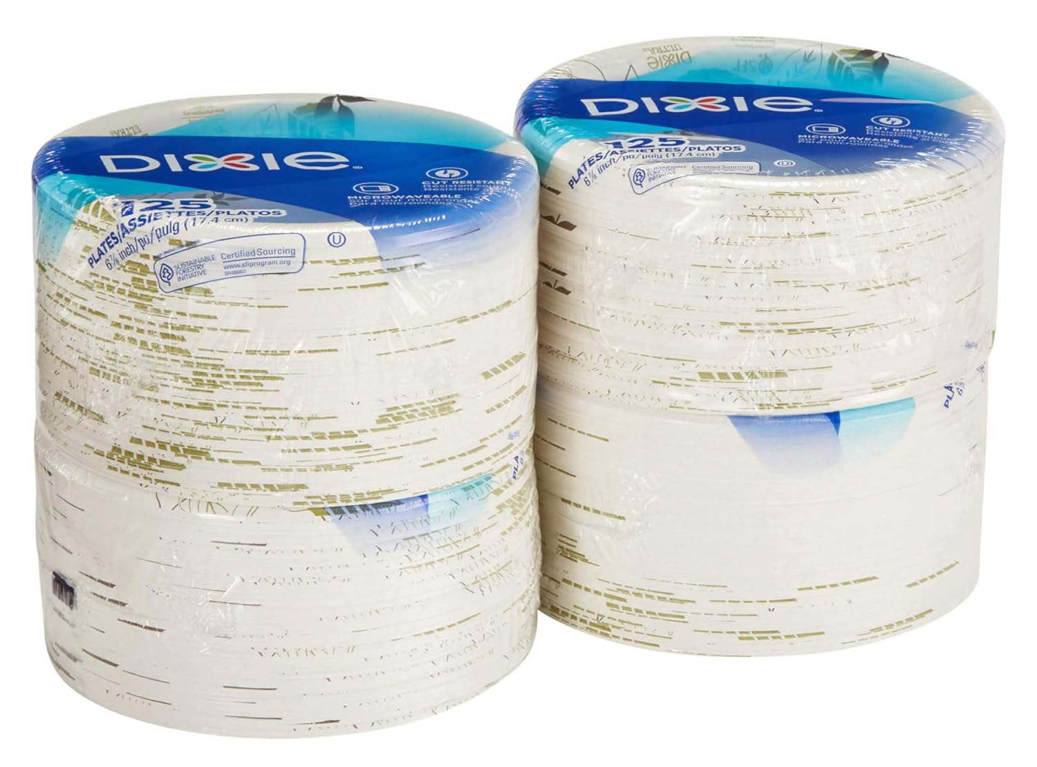 Dixie 6 7/8" (17.4 cm) Medium-Weight Paper Plates by GP PRO (Georgia-Pacific), Pathways, UX7WS, 500 Count (125 Plates Per Pack, 4 Packs Per Case): Industrial & Scientific