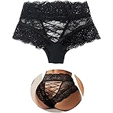 ohyeah Criss Cross Lace Panties Black Lace Boyshort Panties Large Size Lace Underwear Sexy Cheeeky Panties
