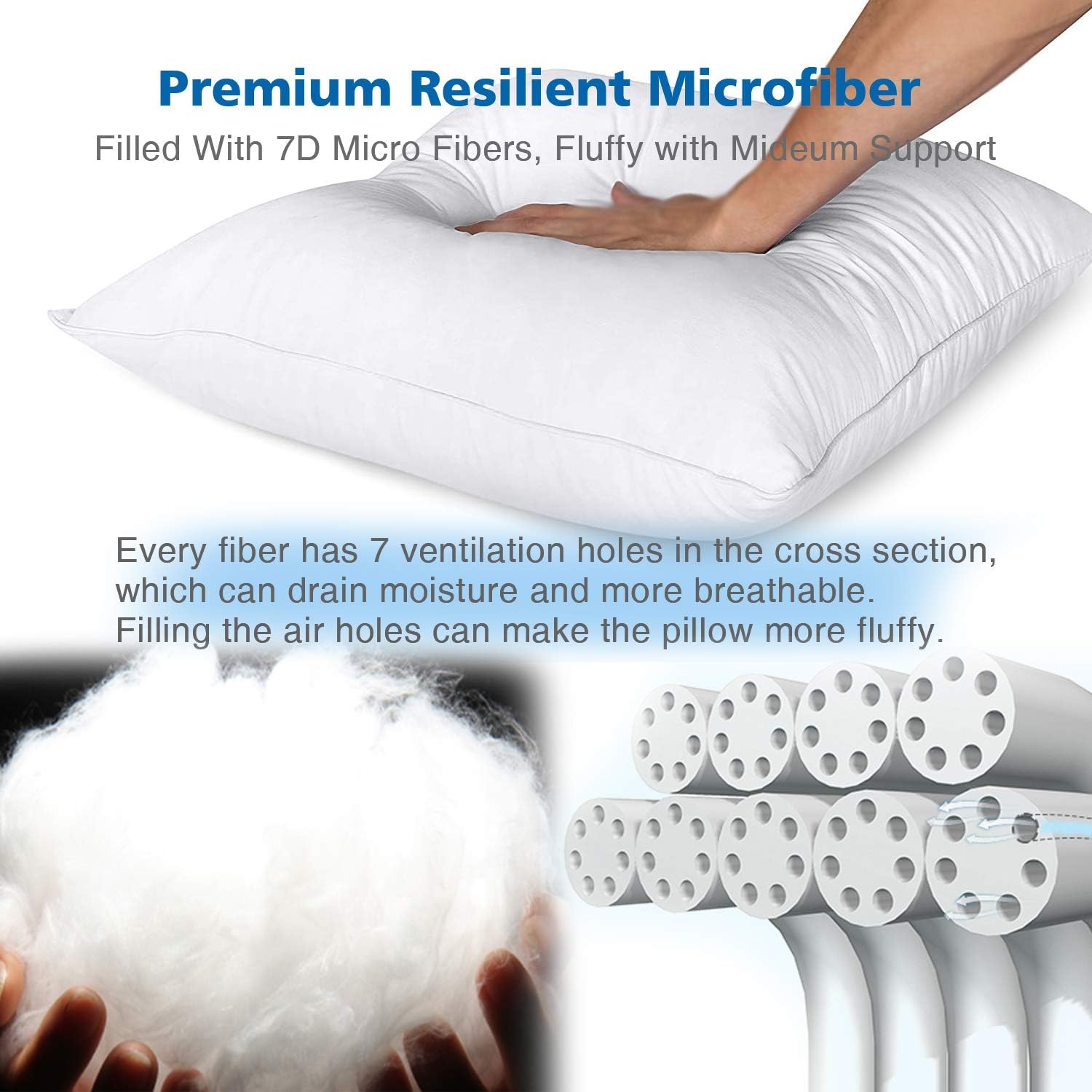 Eggishorn Throw Pillow Inserts (Pack of 2) 16x16 inch Decorative Pillow Stuffer Fully Filling with 450g Premium Resilient Microfiber Suitable for Soft Bed and Couch Cushion: Home & Kitchen