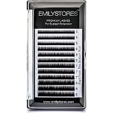 EMILYSTORES Bottom Lash Extension Eyebrow Eyelash Extensions Under Lower False Lashes Mixed J Curl 0.10mm Length 5mm 6mm 7mm 8mm In One Tray