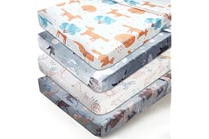 Dormlony Stretchy Ultra Softness Changing Pad Cover,Change Table Pad Covers Fit 34×16inches for Boys and Girls (Animals)