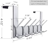 WEBI Over The Door Hook Six Hook Hanger Silver, 2 Packs view 2