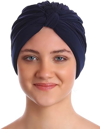 Deresina S Women W Patterned Turban For Hair Loss Navy Amazon