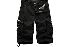 AOYOG Men's Camo Cargo Shorts Relaxed Fit Multi-Pocket Outdoor Camouflage Cargo Shorts Cotton