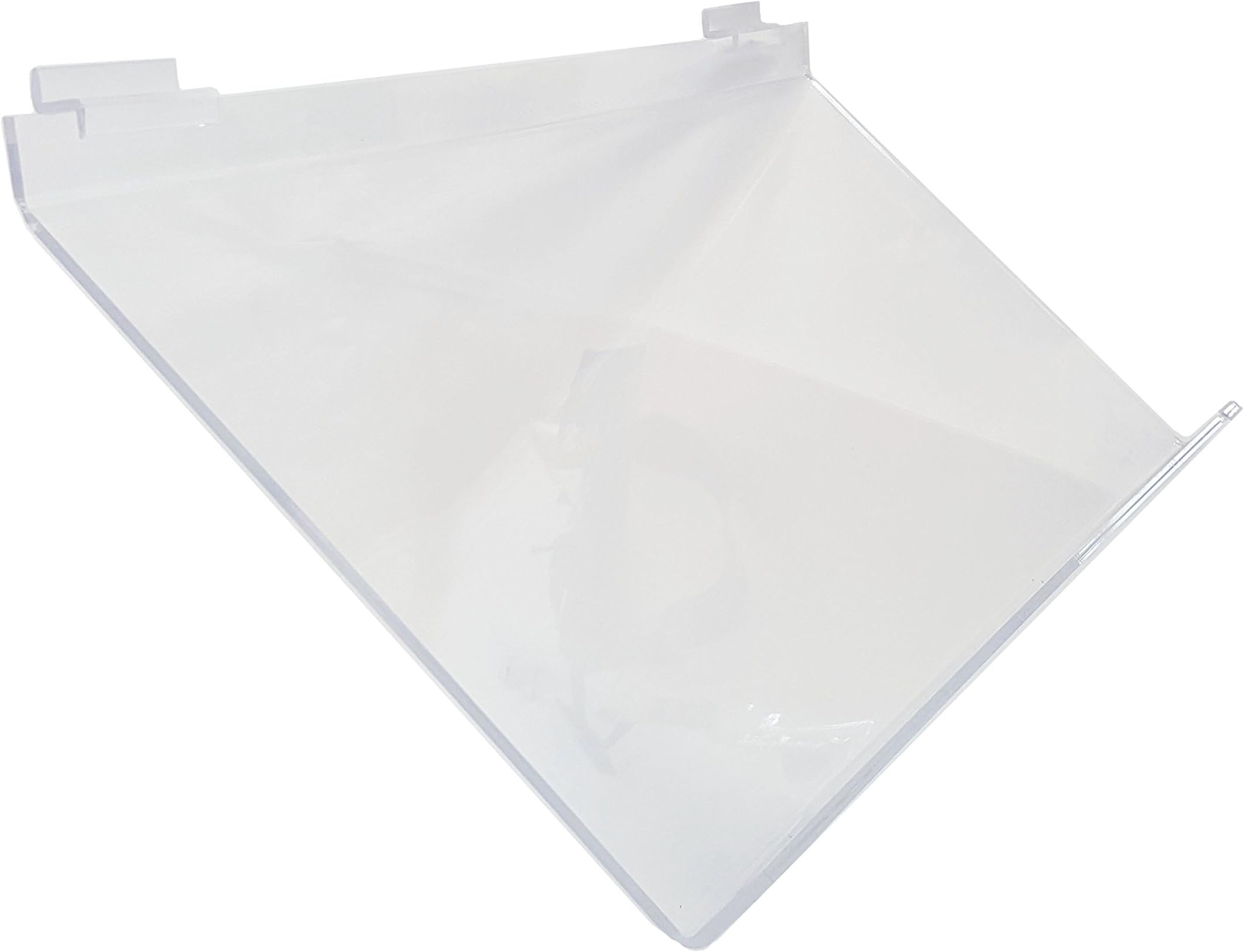 Acrylic Slatwall Slanted Shelf with Lip 23" x 11"