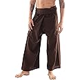 CandyHusky Thai Fisherman Pants - Lightweight Cotton Lounge Pants for Men, Perfect for Yoga, Hippie, or Pirate Style