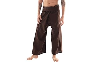 CandyHusky Thai Fisherman Pants - Lightweight Cotton Lounge Pants for Men, Perfect for Yoga, Hippie, or Pirate Style