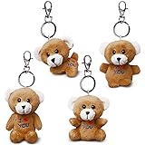 Bear of Allan Stuffed Animal Keychain Set, 4 Pcs Mini Teddy Bear Pack, I Love You Gift for Her, Assorted Gestures, Keyring Ch
