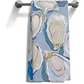 WOOGCHEIR Blue Oyster Shell Kitchen Towels, Bathroom Hand Towels - Beachy Coastal Decor for Kitchen Bathroom, Gifts for Beach Lovers,16x24 Inch