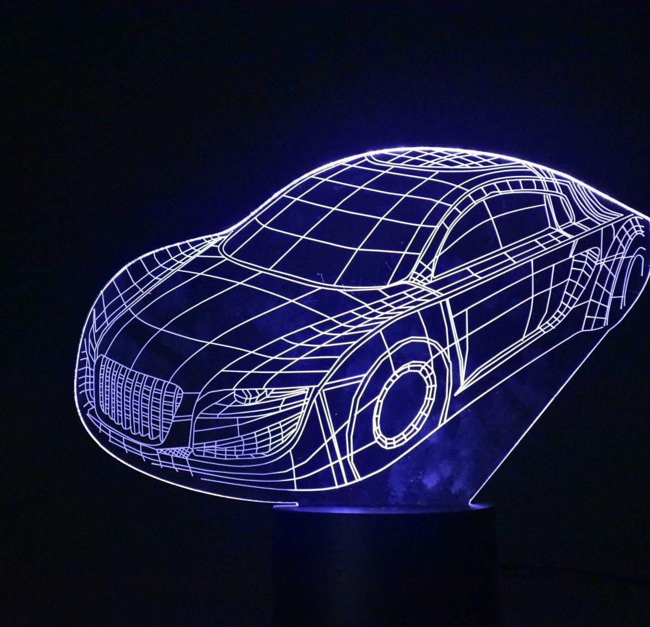 WEIYIKANG 3D Optical Illusion Desk Table Light Lamp Smart Home Night Lights 7 Colors Change (Car 2)