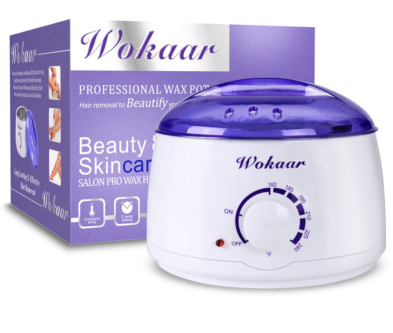 Wokaar Wax Warmer Hair Removal Waxing Kit with 4 Hard Wax Beans and 10