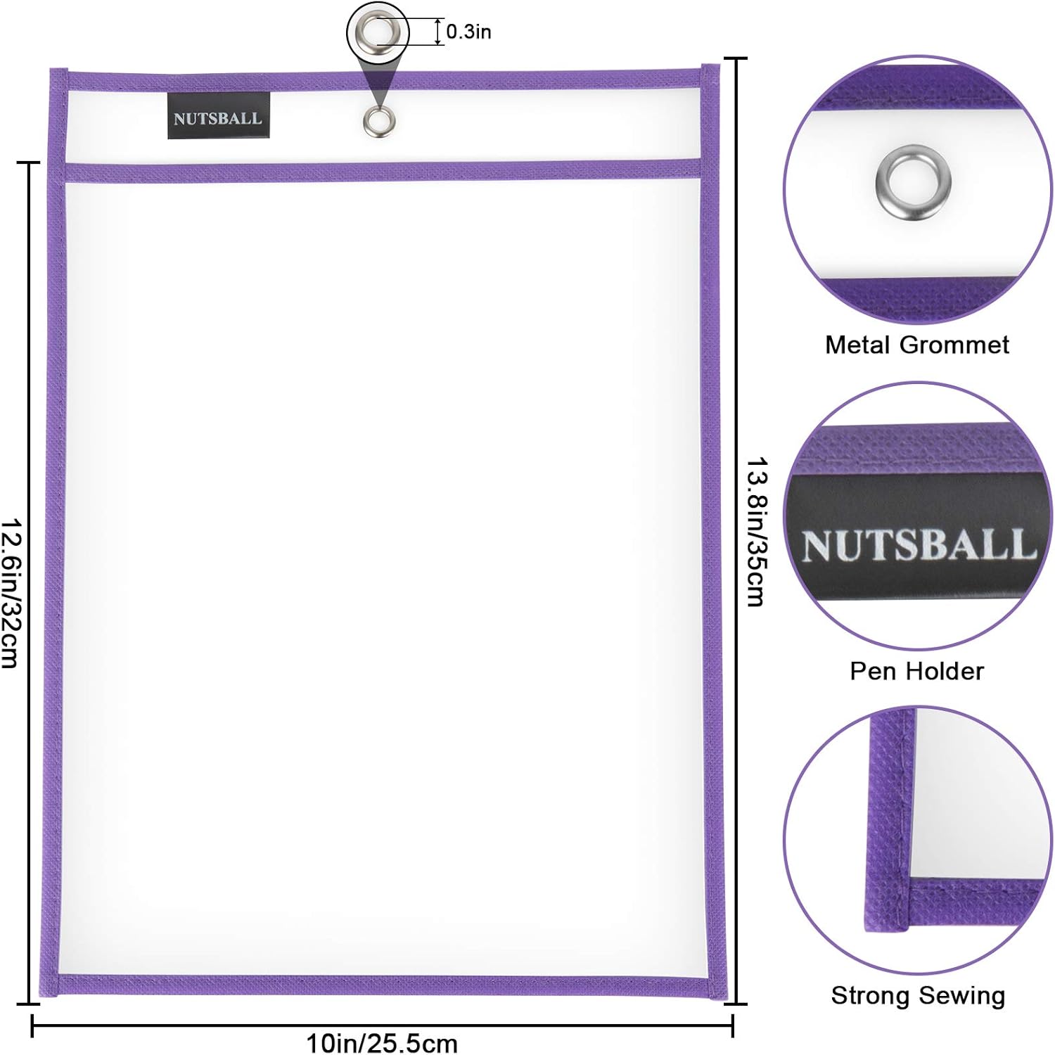 Nutsball Dry Erase Pockets Reusable Sleeves 7 Pack - Oversized Plastic Sheet Paper Protectors - Job Ticket Holders Assorted Colors - Teachers Students Kids Supplies for Classroom School Home Office : Office Products