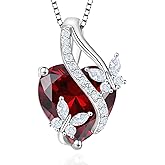 Vesitim Butterfly Necklaces for Women Sterling Silver Infinity Heart Pendant Birthstone Jewelry Gift with 14k Yellow Gold/Rose Gold Plated