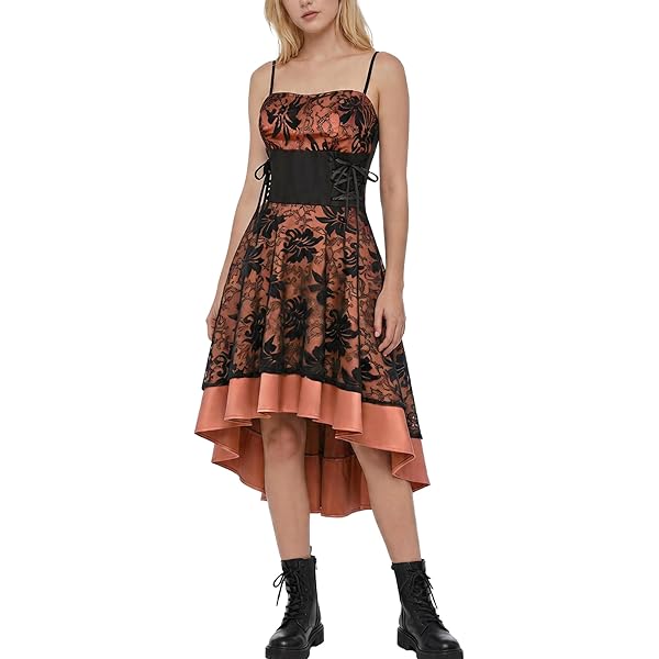 Amazon.com: Gothic Steampunk Dress for Women - Halloween Vintage Lace  Patchwork Punk Vampire Corset Dress - Witch Masquerade Goth Clothes - Dark  Green Bell Sleeve S : Clothing, Shoes & Jewelry