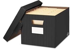 Bankers Box Store/File Decorative Storage Boxes, Letter/Legal, 10 x 12 x 15 Inches, Pinstripe, 4 Pack (0029803)