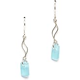 Journey Sea Glass Earrings - Sterling Drop Beach Earrings for Women by EcoSeaCo, using sustainable, recycled and repurposed material. Handmade Jewelry in the USA