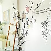 1Pcs 98.4inch Artificial Bendable Tree Branches Moss Plants Twigs For Decoration Twisted Door Wall Hanging Grape Vine Garland Fake Wood Tree Trunk Cherry Blossom Outdoor Halloween 3D Garden Arch Decor