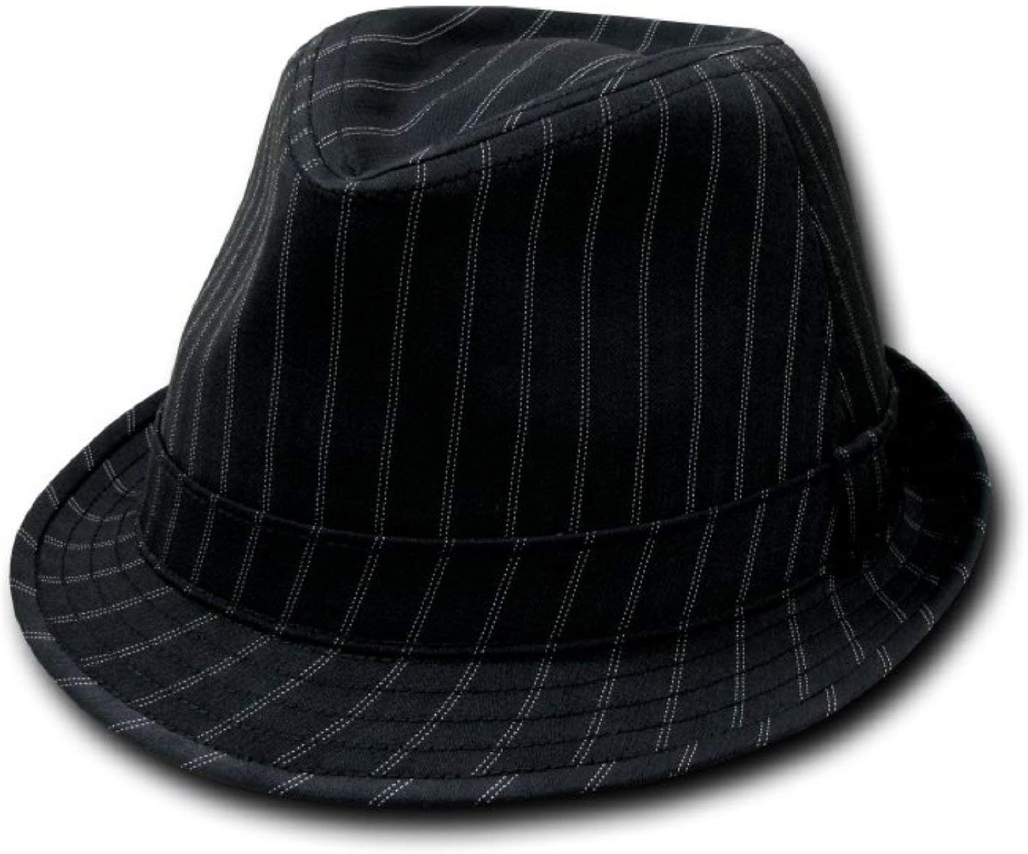 Decky Double Pinstripe Fedora Hat Black (Large/XL) at Amazon Men’s Clothing store
