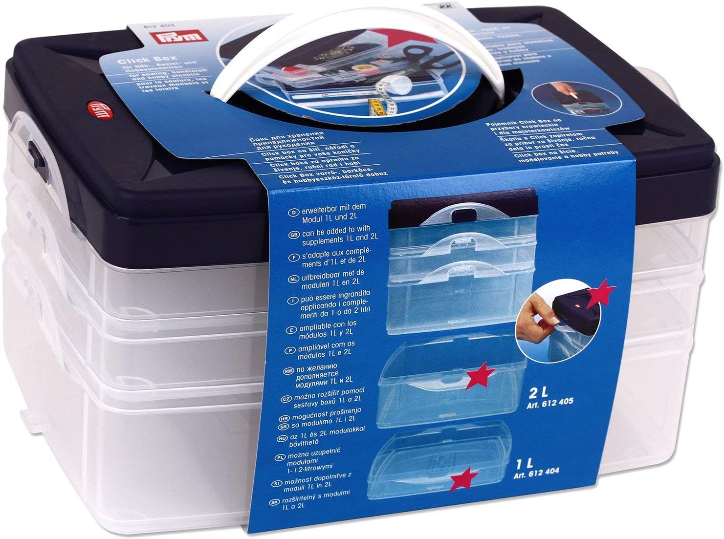 Prym - Multi Click Storage Box - 1 unit, Purple, Transparent, 24 x 16.5 x 14 cm - Image 3