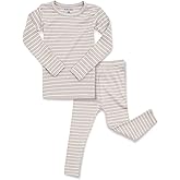 AVAUMA Stripe Pattern Baby Boys Girls Pajama Set Kids Toddler Snug fit Ribbed Sleepwear pjs for Daily Life Style