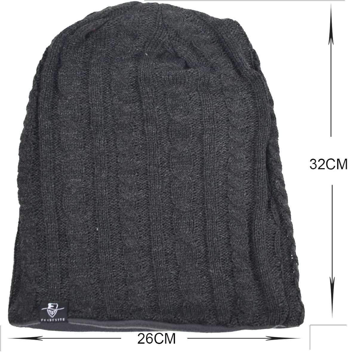 VECRY Men's Cool Cotton Beanie Slouch Skull Cap Long Baggy Hip-hop Winter Summer Hat (Cable-White) at  Men’s Clothing store