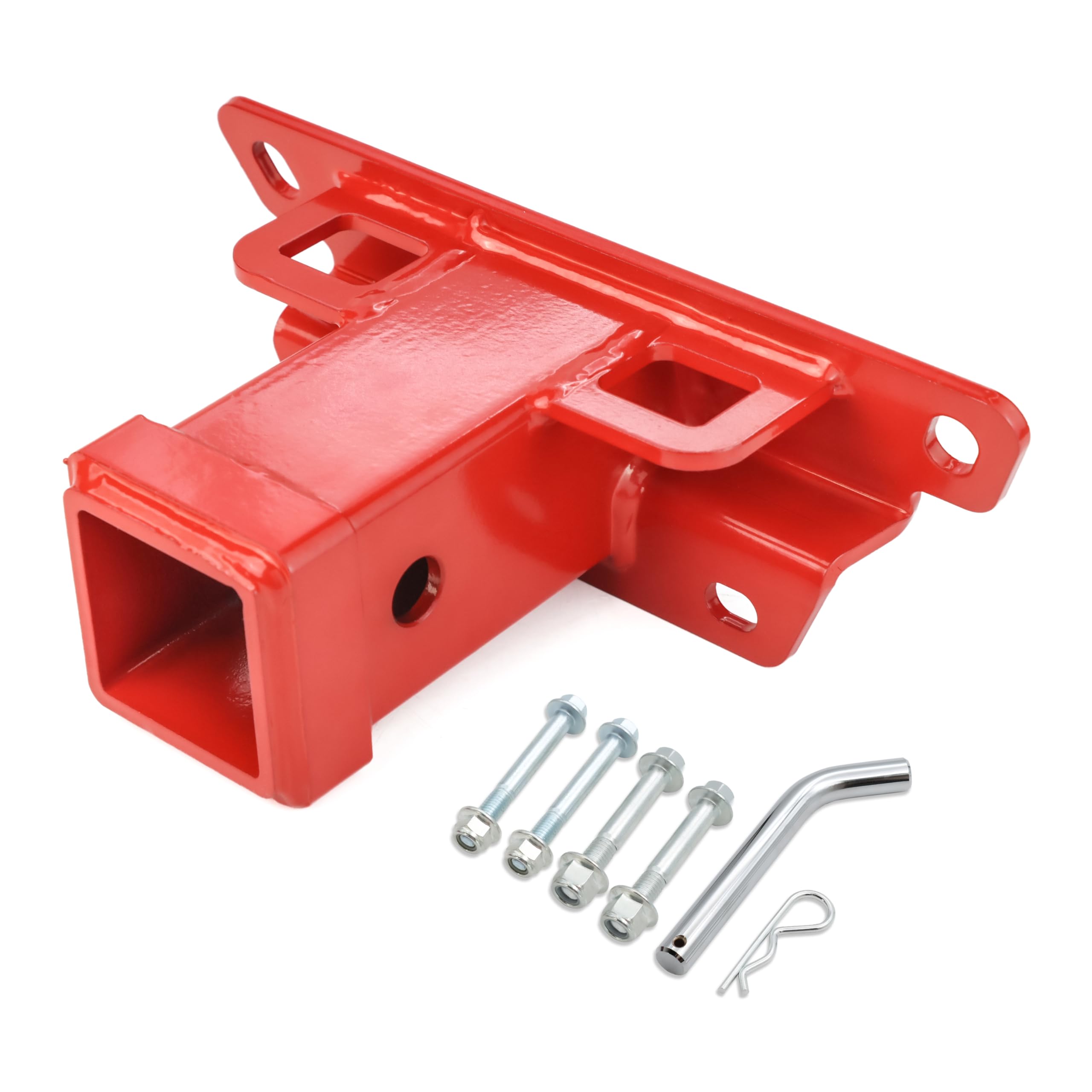 Photo 1 of 2'' Rear Receiver Hitch for 2020+ Kawasaki Teryx KRX 1000, Heavy-Duty UTV Receiver Hitch Adapter Kit, Includes Cotter Pin and Hitch Pin, Max Towing Capacity 2500 LB, Red