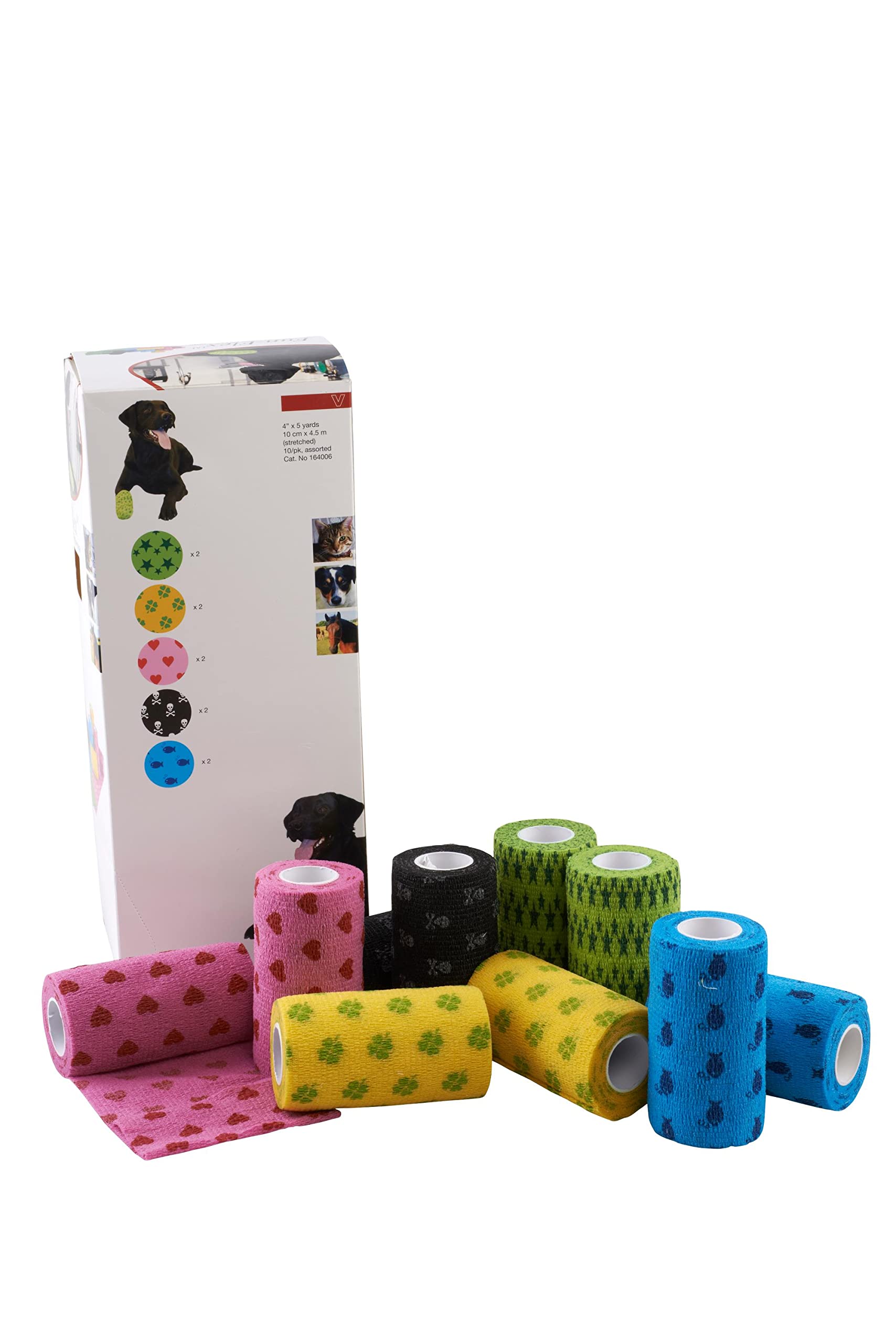 Kruuse Fun-Flex Assorted Colour Bandage Rolls, 10 cm, 10-Piece