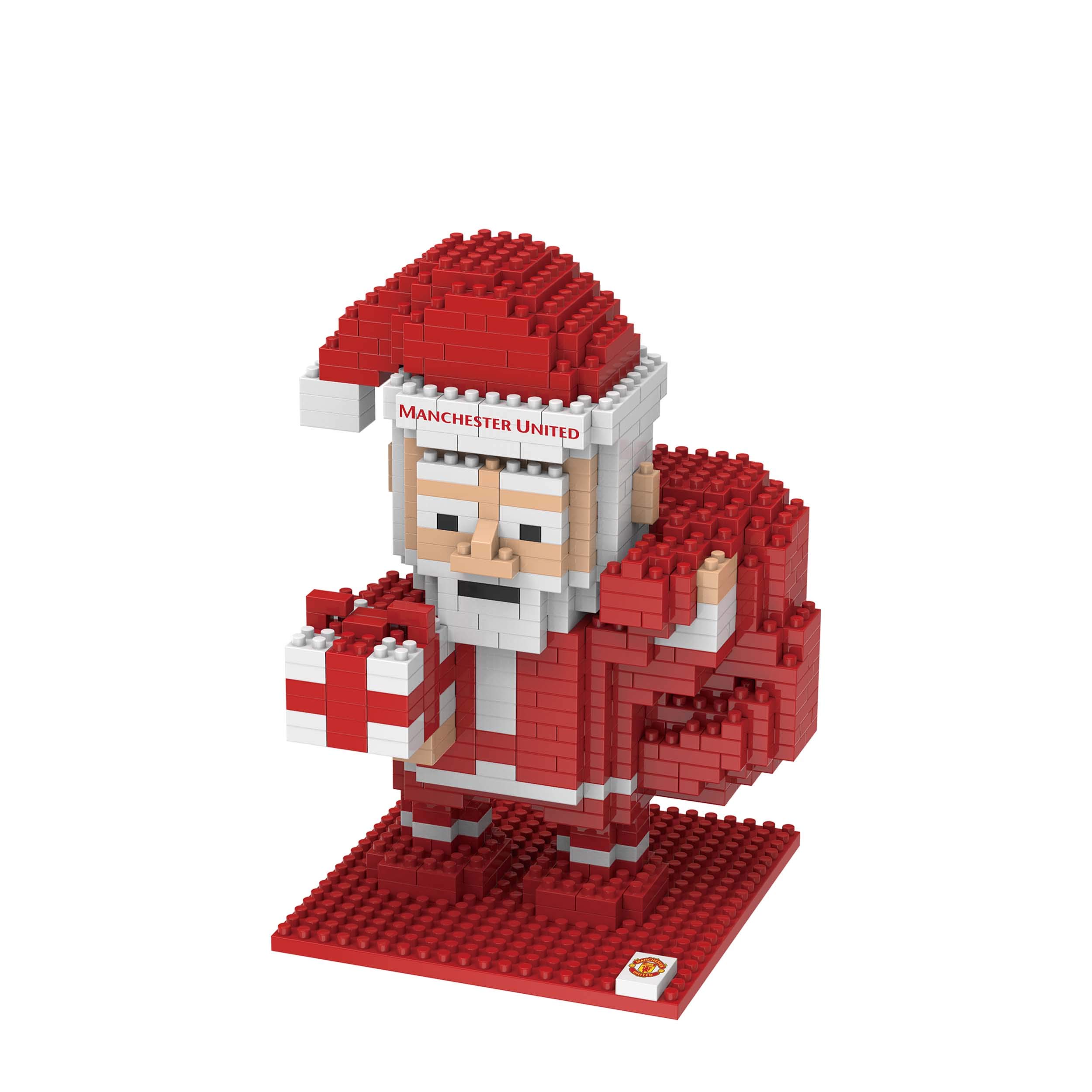 FOCO Officially Licensed Manchester United FC BRXLZ Santa 3D Bricks Construction Toy Model