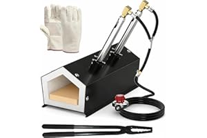 MOLTEN MASTERS MMasters Portable 2 Burner Propane Forge, 2600°F High Temp Gas Forge for Blacksmithing & Knife Making, Complete Compact Tool Kit