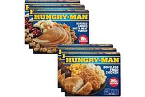 Salutem Vita - Hungry Man Roasted Carved Turkey Dinner 16 oz - Pack of 3, Hungry Man Boneless Fried Chicken Frozen Dinner, 16 oz - Pack of 3 Blue