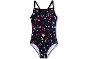 TENVDA Girls One Piece Swimsuits Sport Halter Swimwear Beach Bathing Suit