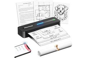 POKELABEL Portable Printers Wireless for Travel, M832 Inkless Thermal Printer, Bluetooth Printer Supports 8.5" X 11" US Letter A4 Thermal Paper, Mobile Printer for Phone Laptop