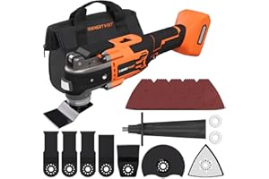 ENERTWIST Brushless Oscillating Tool Compatible for DEWALT Battery,6 Variable Speed Cordless Oscillating Multi-Tool with LED Light, Carrying Case for Cutting, Scraping, Sanding, Tool Only without Battery