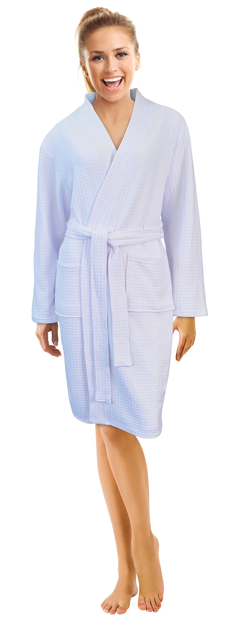 Napa Women\'s Waffle Spa Robe Lightweight Kimono Bathrobe Soft Hotel Sleepwear
