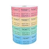 Essential 8000 Assorted Raffle Ticket Rolls, Double
