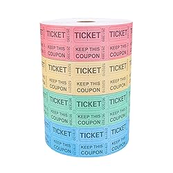 Essential 8000 Assorted Raffle Ticket Rolls, Double