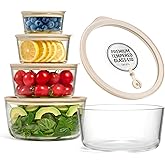 Vase and Vessel Glass Storage Container with Lids, Food Storage Bowls, Borosilicate Glass, Tempered Glass Lids, Prep and Serving, Microwave, Oven & Dishwasher Safe, Airtight, Set of 4 (7/17/32/50 oz)