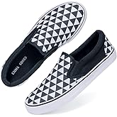 Emma Shoes Low-Top Slip Ons Women's Fashion Sneakers Casual Canvas Sneakers for Women Comfortable Flats Breathable Padded Insole Slip on Sneakers Women Low Slip on Shoes