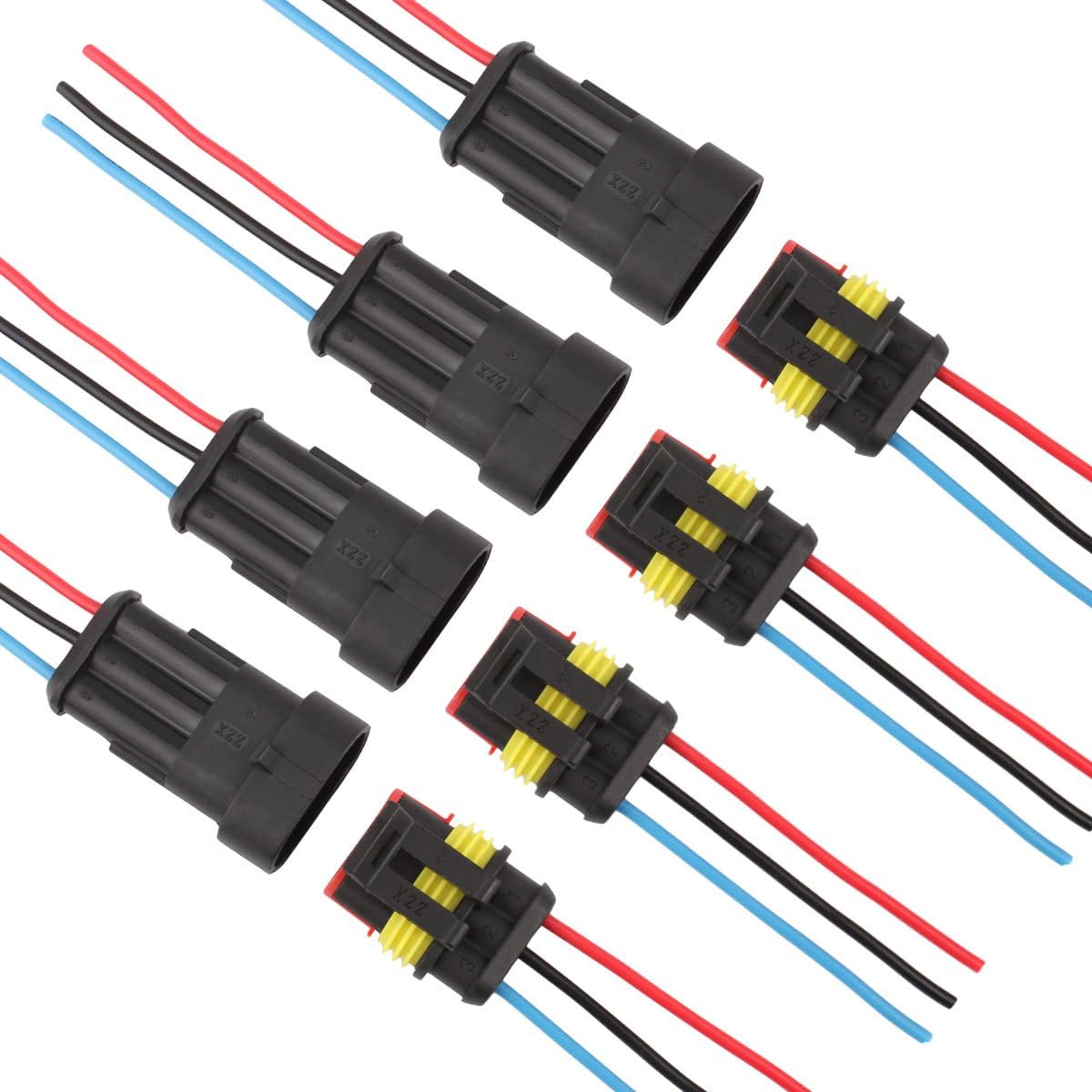 TOMALL 3 Pin Way 18 AWG Waterproof 