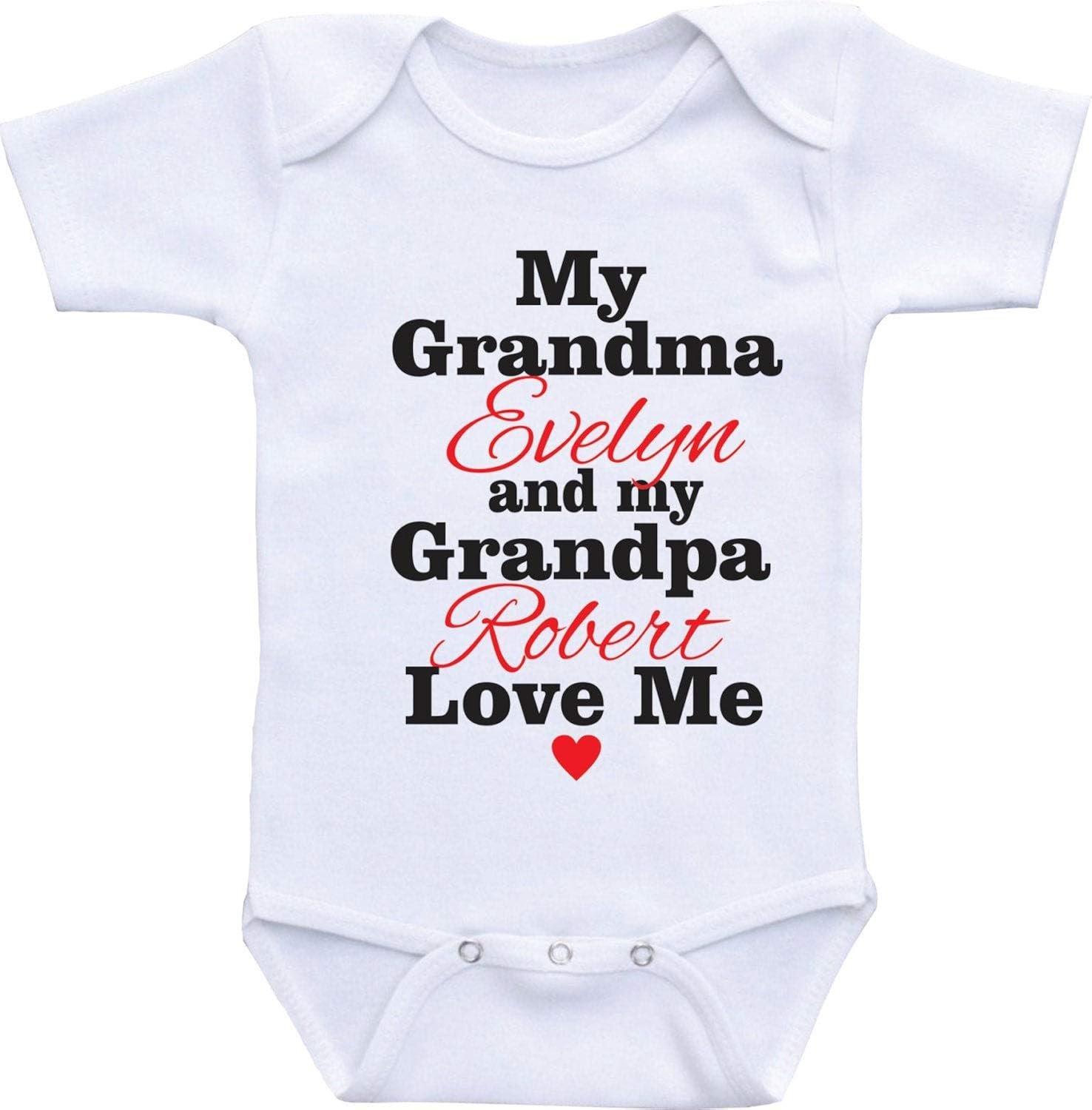 Promini Funny Baby Onesie My Grandma and Grandpa Love Me Baby Bodysuit