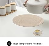 Pauwer 38cm Round Placemats 6 Pieces Beiges Heat Resistant Non Slip view 5