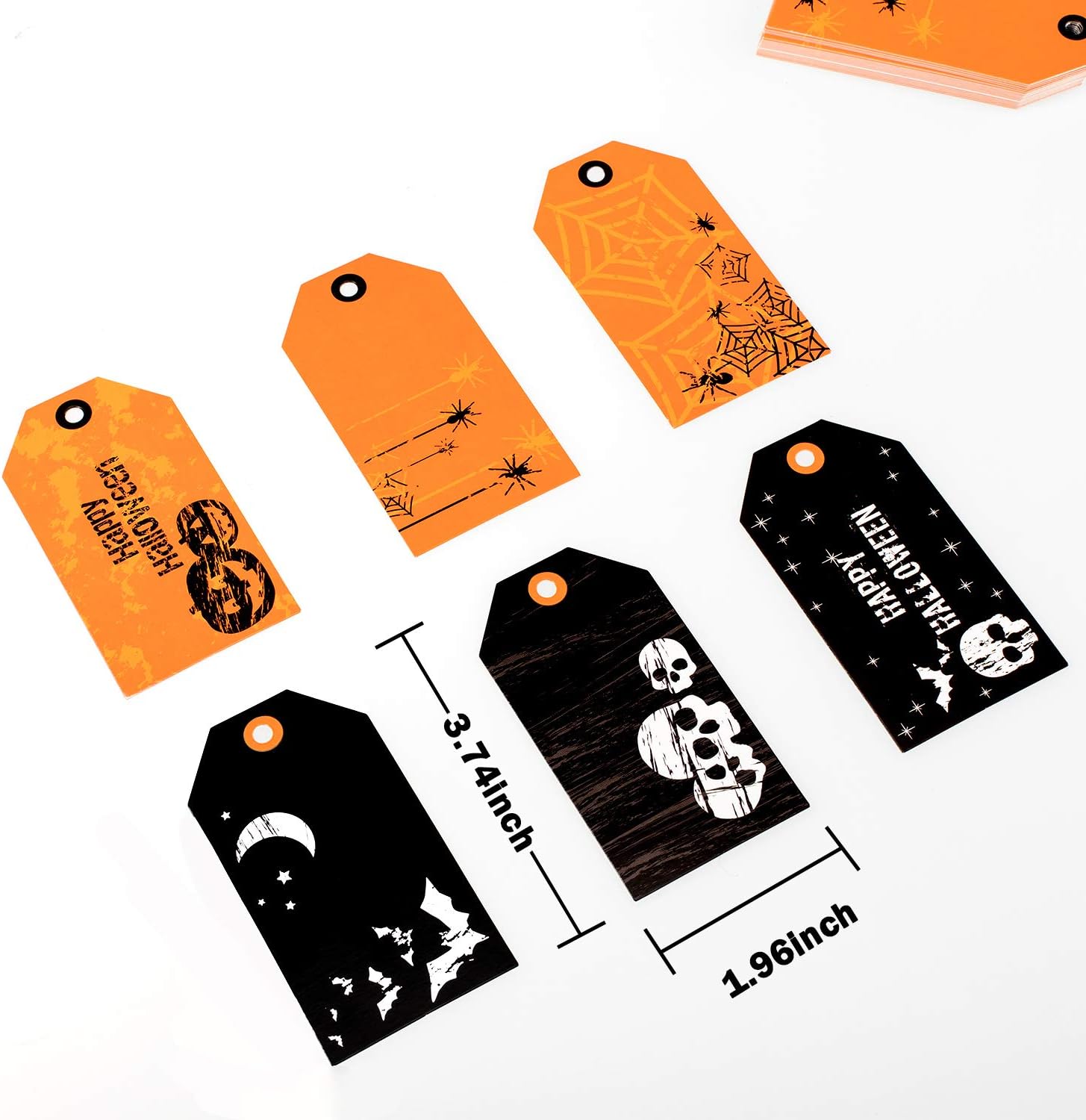 Whaline 120 Pack Halloween Paper Tags with 130ft Cotton Rope for Halloween Party Favor, Candy Goodie Bag Gift Decoration : Office Products