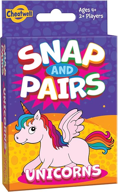 Cheatwell Games Snap + Pairs Unicorn Card Game Red Brand New