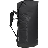 Sea to Summit Big River Dry Backpack w/Harness, 75 Liter, Jet Black | Ultradurable TPU-coated dry bag backpack with an adjustable harness delivers heavy-duty storage for river and touring trips