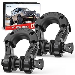 Nilight 2 Pack 3/4" Mega D-Ring Shackle with