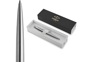 Parker 1953170 Jotter Ballpoint Pen, Stainless Steel with Chrome Trim, Medium Point Blue Ink, Gift Box, ‎1 Count (Pack of 1)