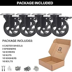 5 Inch Swivel Caster Wheels Set of 4, Heavy Duty