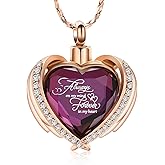 Imrsanl Cremation Jewelry for Ashes Pendant - Crystal Heart Urn Necklace with Mini Keepsake Urn Memorial Ash Jewelry